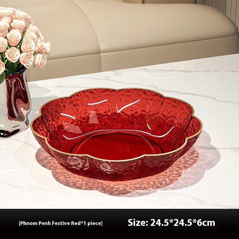 PET Fruit Plate Snack Dish Household Household Kitchen Flower Fruit Plate