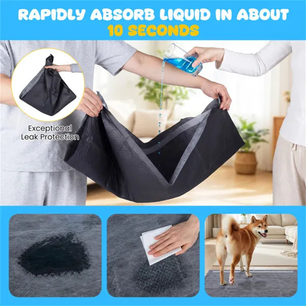 150 Pack Activated Carbon Dog Pee Pads 35.5"x24", Extra Large 6-Layer Odor Control Pet Training Pads