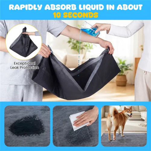 150 Pack Activated Carbon Dog Pee Pads 35.5"x24", Extra Large 6-Layer Odor Control Pet Training Pads