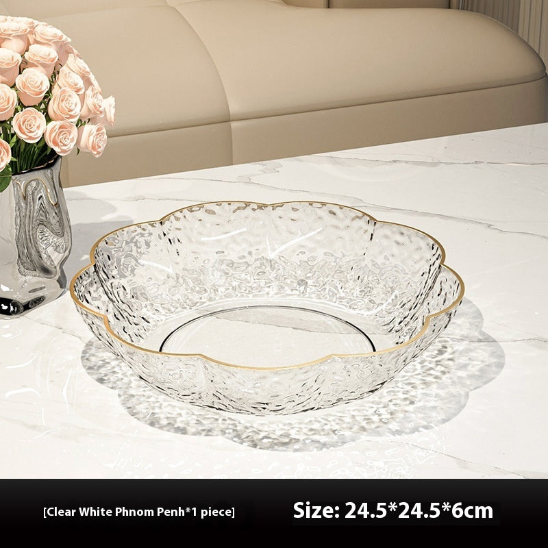 PET Fruit Plate Snack Dish Household Household Kitchen Flower Fruit Plate